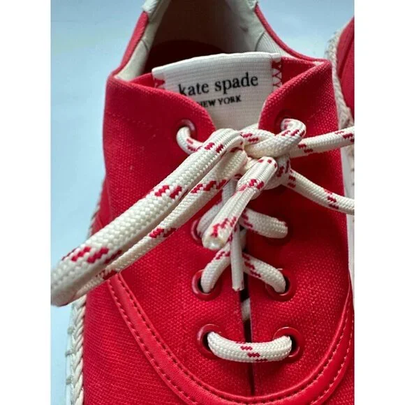 Kate Spade New York Women's Boat Party Espadrille Sneakers - Coral Rose Size 7.5 - Picture 2 of 7